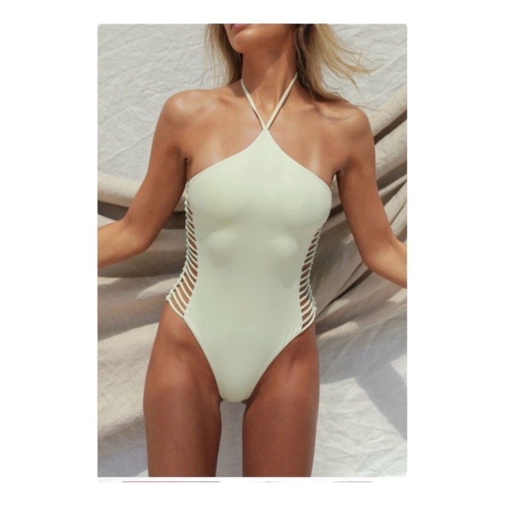 Stone Fox Fella One Piece Swimsuit in Aloe Wash NWT